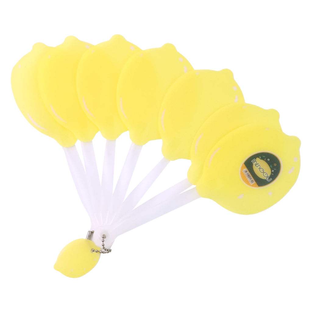 Manual lemon shape hand fan in bright yellow with smooth pivot