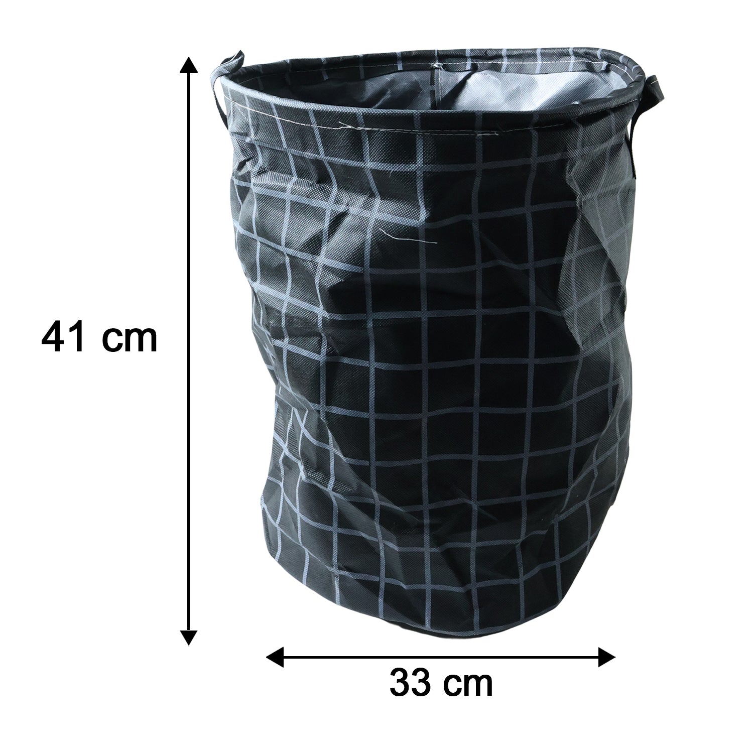 Size illustration of foldable laundry basket features