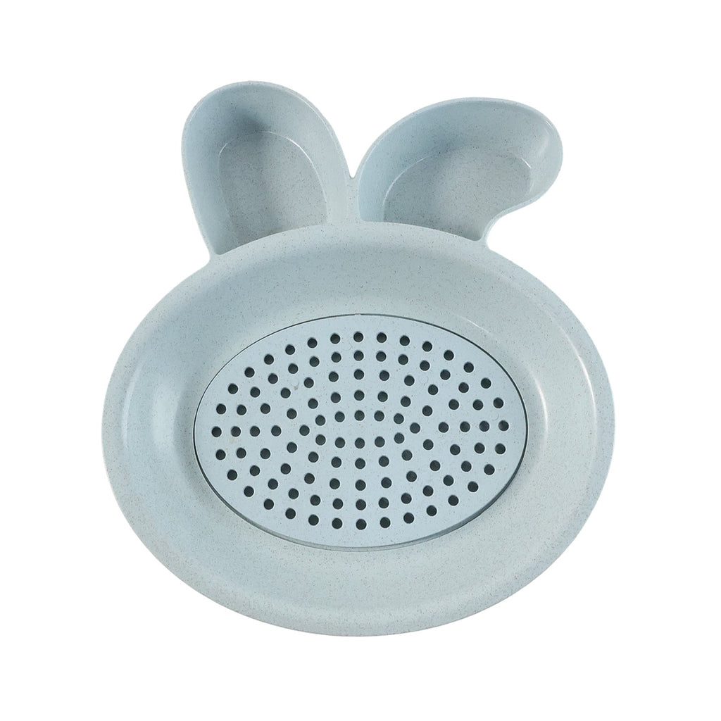 Dumpling plate with strainer section and sauce compartments for organized serving