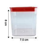 Dimensions of the airtight food storage containers shown for size reference