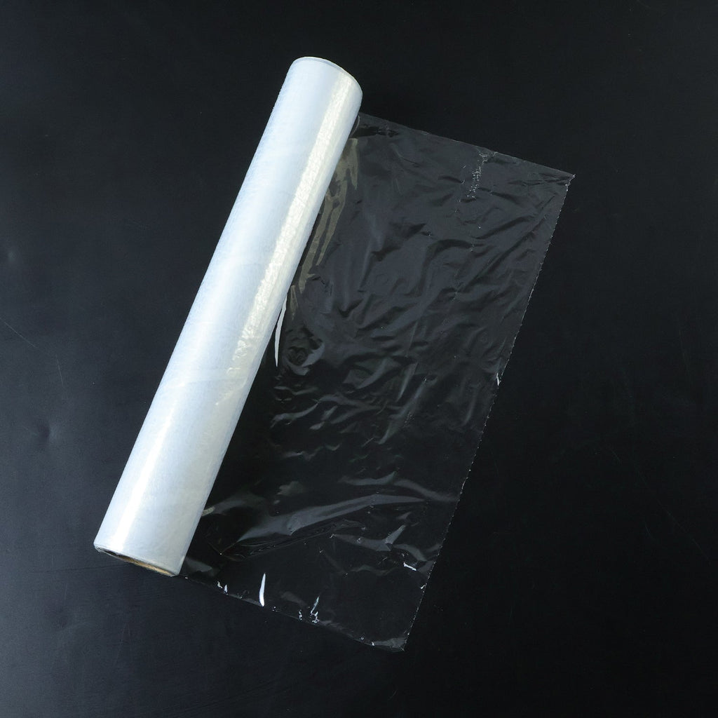 Flexible cling wrap roll with assorted food items