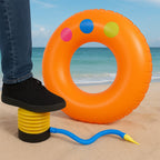 Durable foot air pump with pressure gauge for accurate inflation.