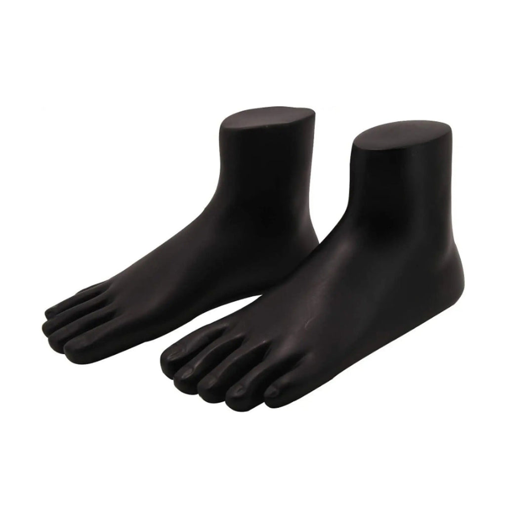 Full view of a pair of foot mannequin display stands ideal for jewellery showcases