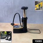 Velvet Wheels Foot Air Pump demonstrating the sturdy foot pedal and clear pressure gauge.