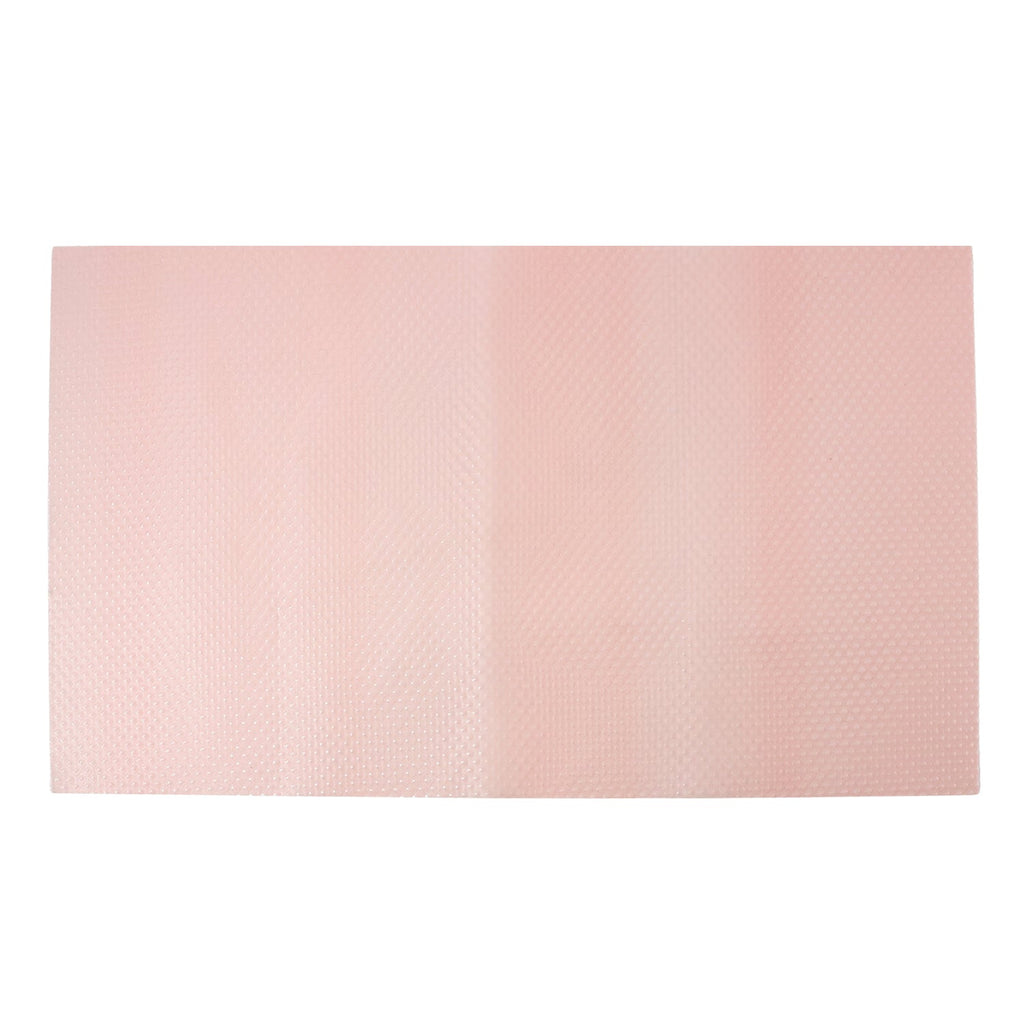 Clear organizer mat providing hygienic surface protection for fridge shelves