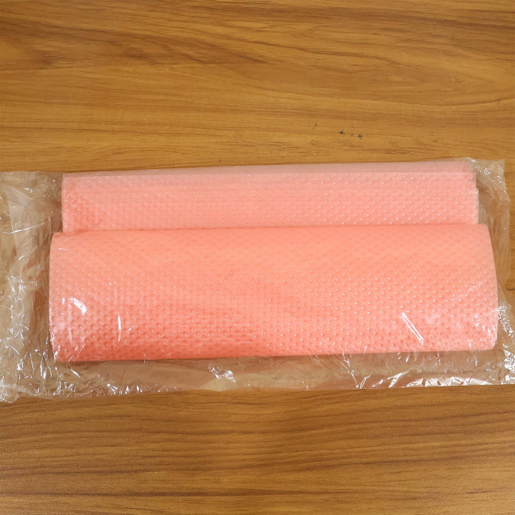 Close-up of durable transparent plastic material used for fridge mat liner