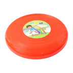 Throwing big plastic frisbee flying disc for outdoor fun
