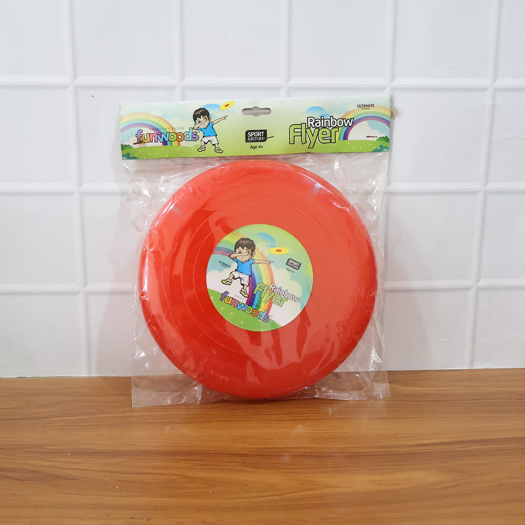Kids playing outdoor games with big flying disc frisbee