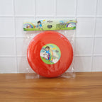 Kids playing outdoor games with big flying disc frisbee