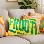 Vibrant kids plush pillow featuring cartoon character print