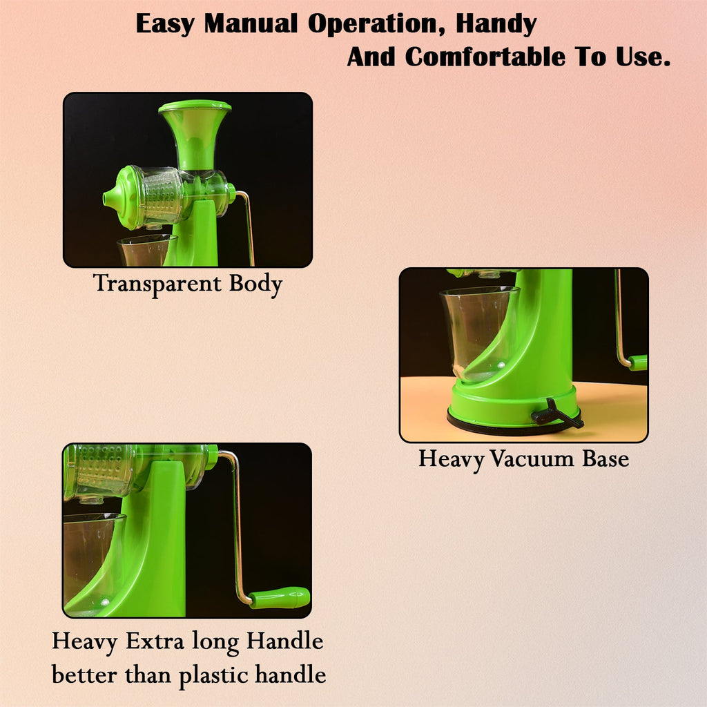 Cold press juicer with stainless steel handle for fruits and vegetables