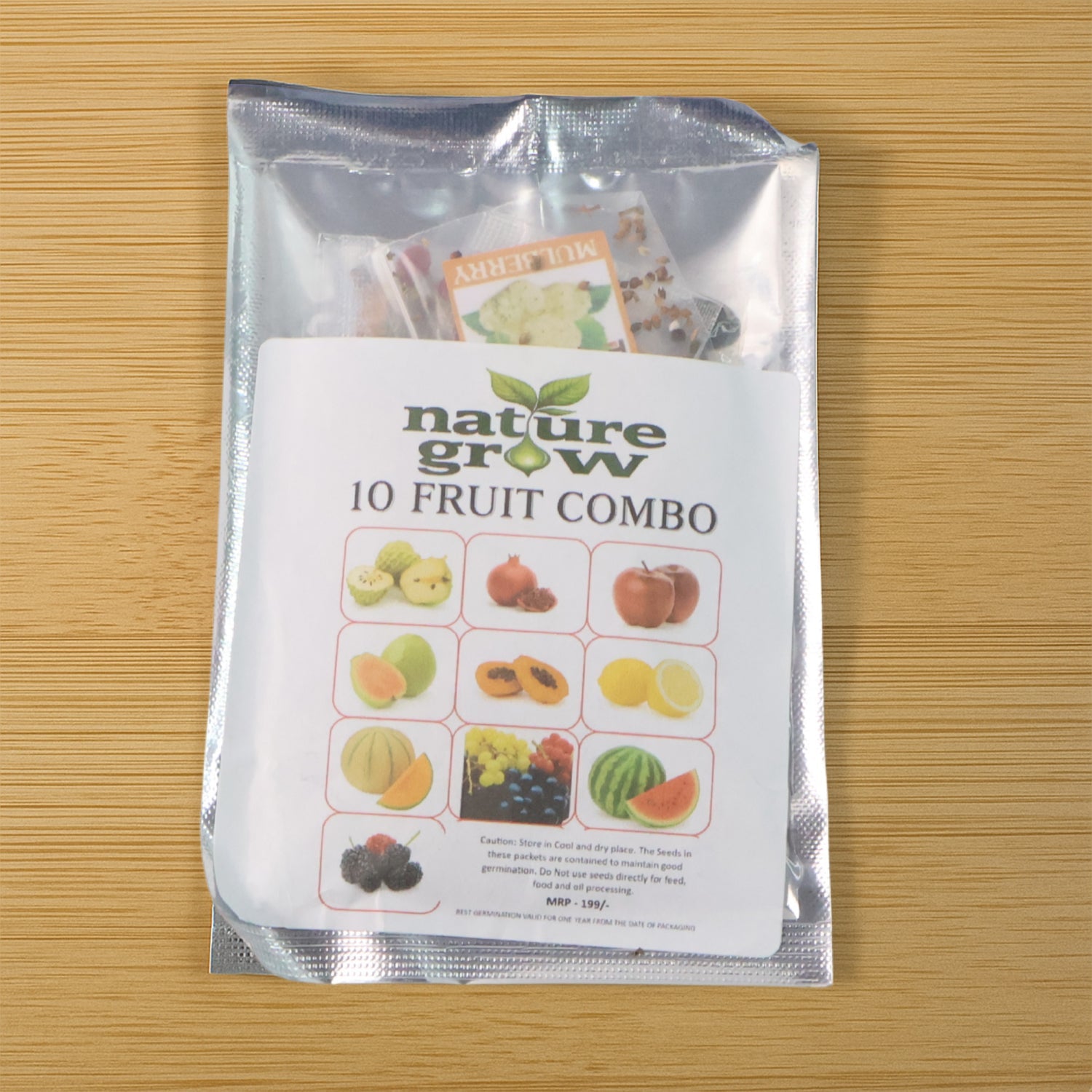 Close-up of pomegranate seeds included in the combo pack