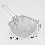 Frying basket holding crispy food snacks