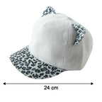 Size chart for cat ear fur cap, suitable for women and girls