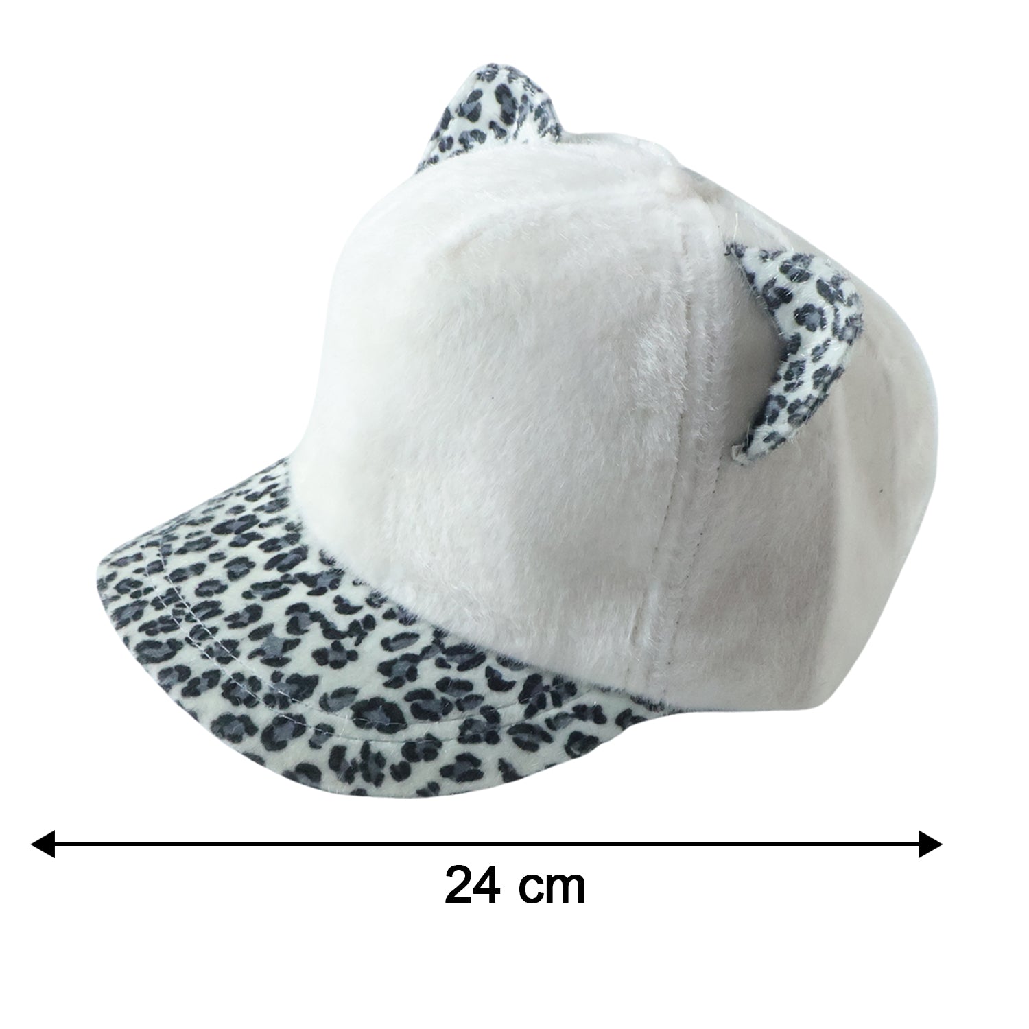 Size chart for cat ear fur cap, suitable for women and girls