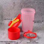 Leak-proof gym shaker bottle made from food-grade plastic, 550ml capacity
