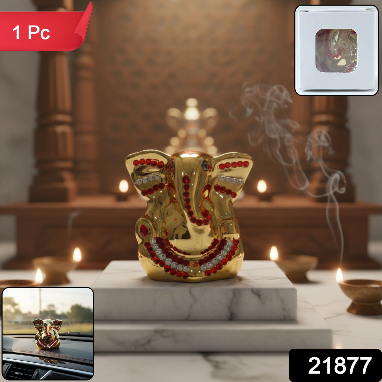 Hindu god Ganesha statue suited for home temple and pooja room