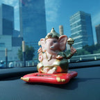 Side view of Solar Dancing Ganpati idol capturing the dancing motion