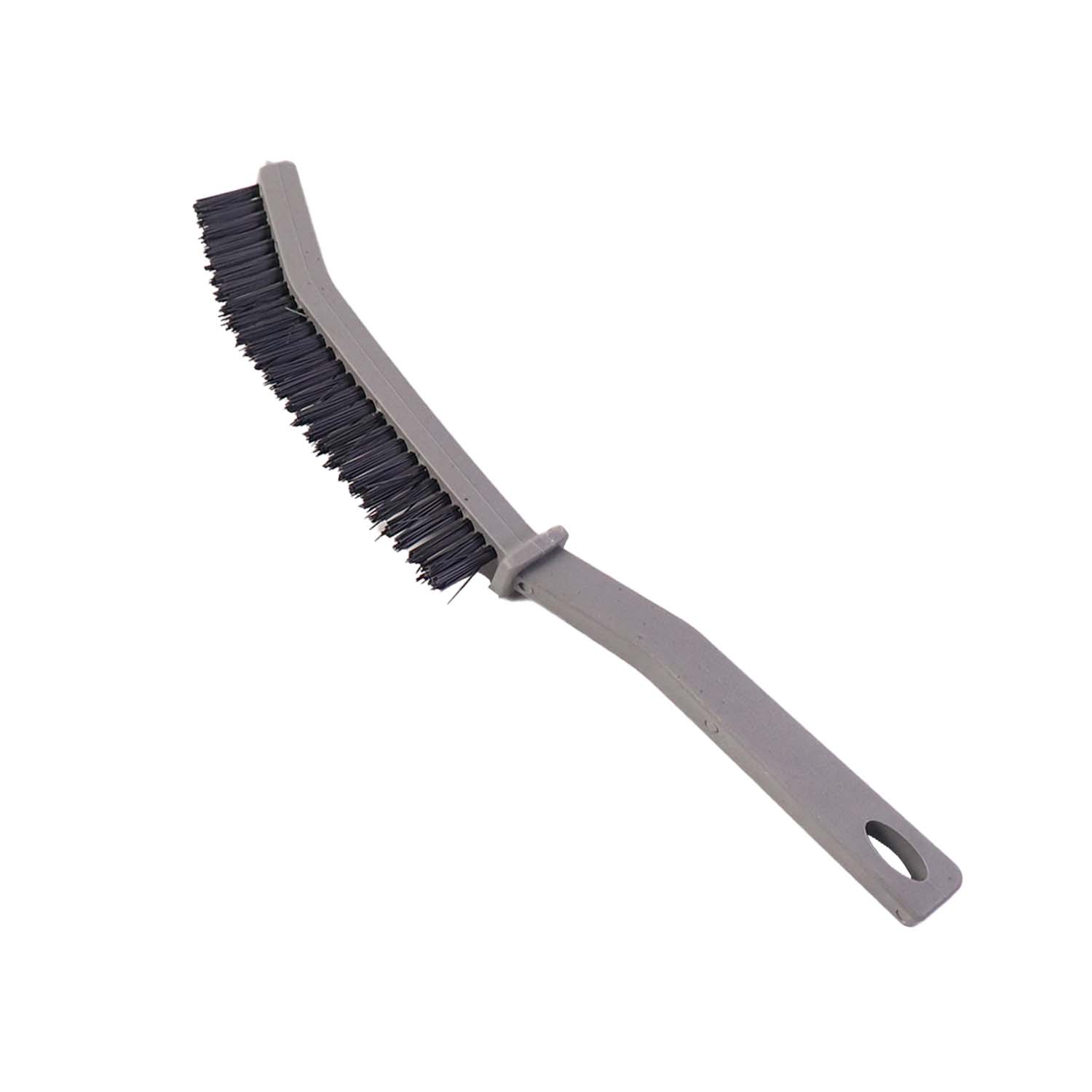 Multipurpose corner scrub brush with durable plastic handle suitable for bathrooms