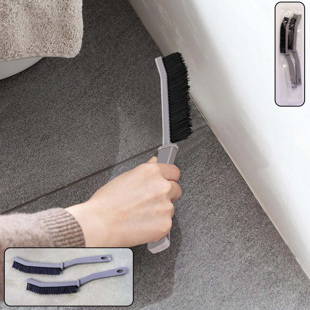 Long handle corner cleaning brush with stiff bristles for deep corner scrubbing
