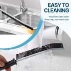 Set of long handled corner cleaning brushes featuring angled heads and stiff bristles