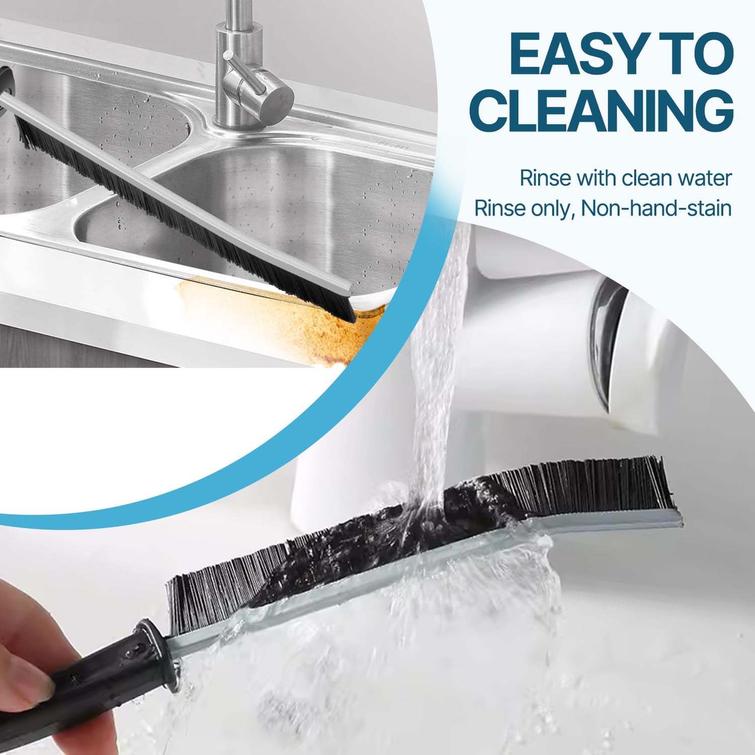 Set of long handled corner cleaning brushes featuring angled heads and stiff bristles