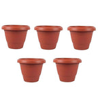 Sturdy brown planter pot with thick walls for robust plants.