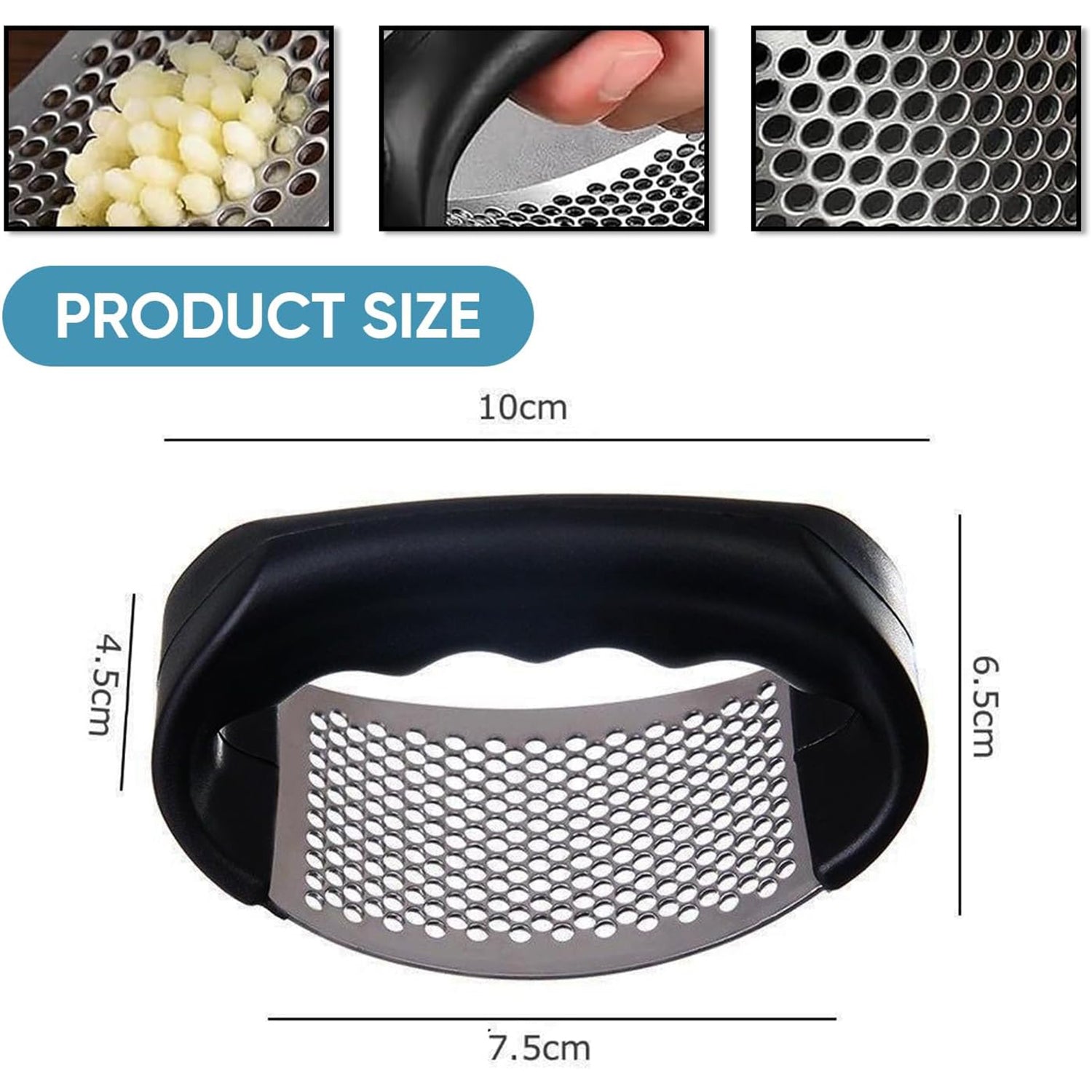 One-piece garlic crusher with ergonomic grip for daily use