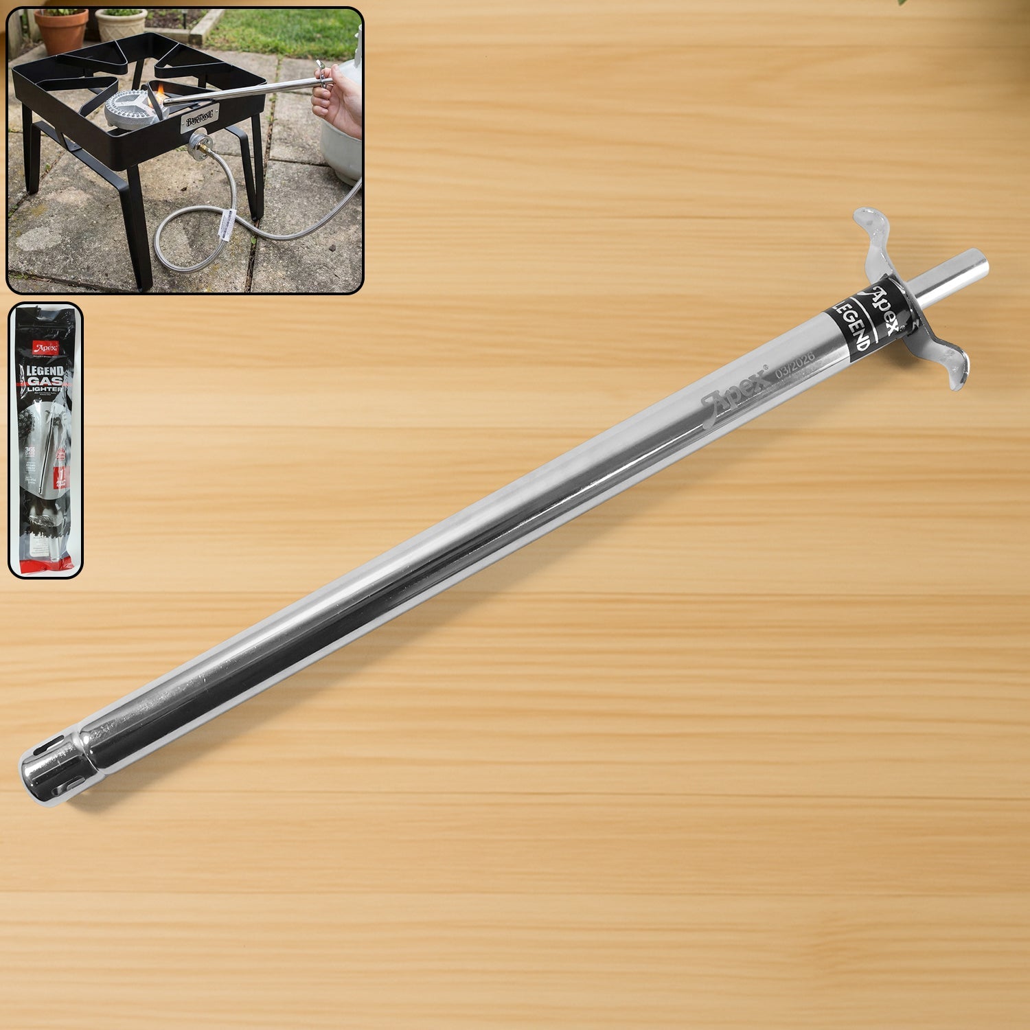 Extra-long stainless steel gas stove lighter with 1.5-foot reach