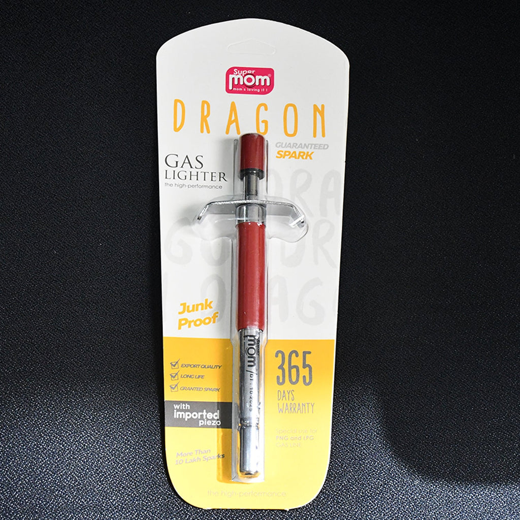 Packaging of Supermom Dragon gas lighter, a kitchen essential