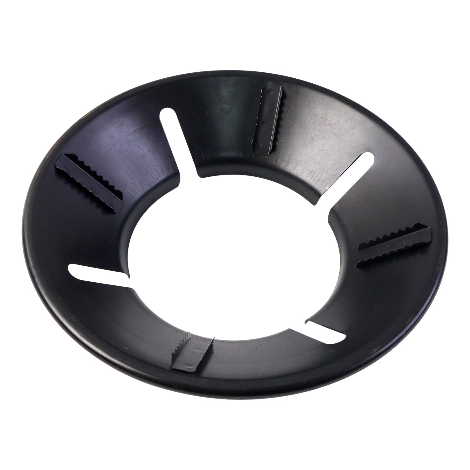 Flame spreader and protector ring on gas stove improving heat and fuel efficiency