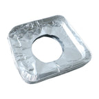 Disposable aluminium stove protector cover placed on gas burner