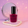 Burgundy plum gel nail polish with rich glossy finish