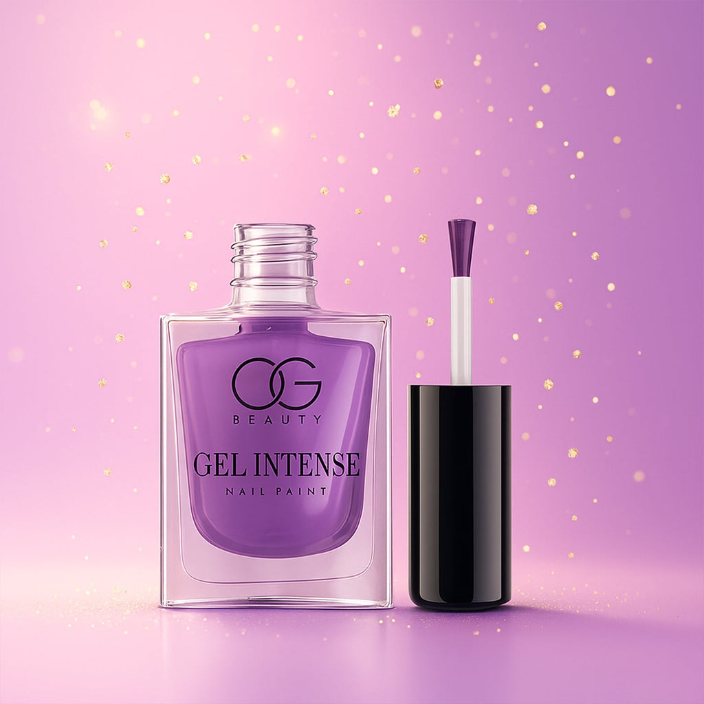 Glossy berry eclipse gel nail polish bottle