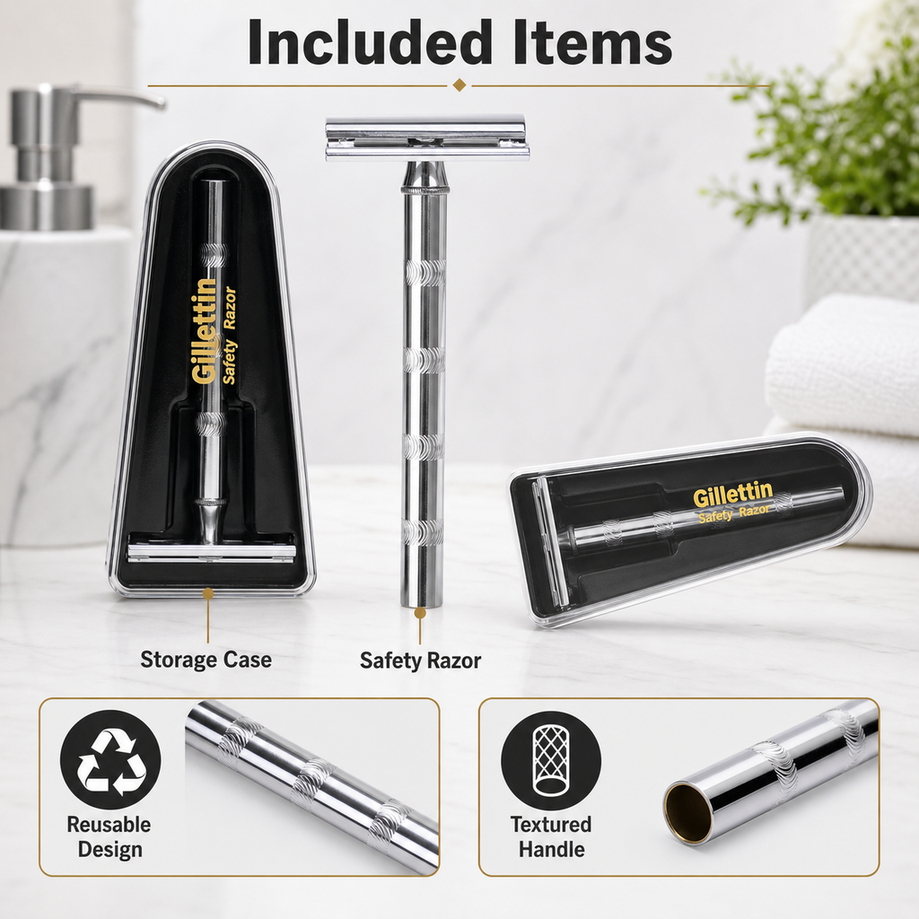 Ergonomic handle of stainless steel safety razor in mix colors