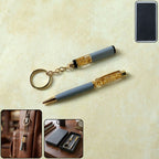 premium 2 in 1 keychain and pen combo gift set with crystal design