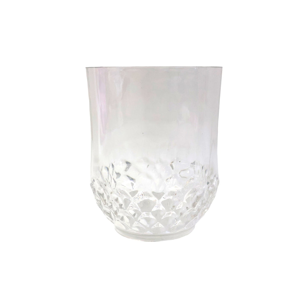 Reusable transparent diamond-pattern drinking glass set for home and office