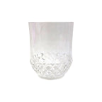 Reusable transparent diamond-pattern drinking glass set for home and office