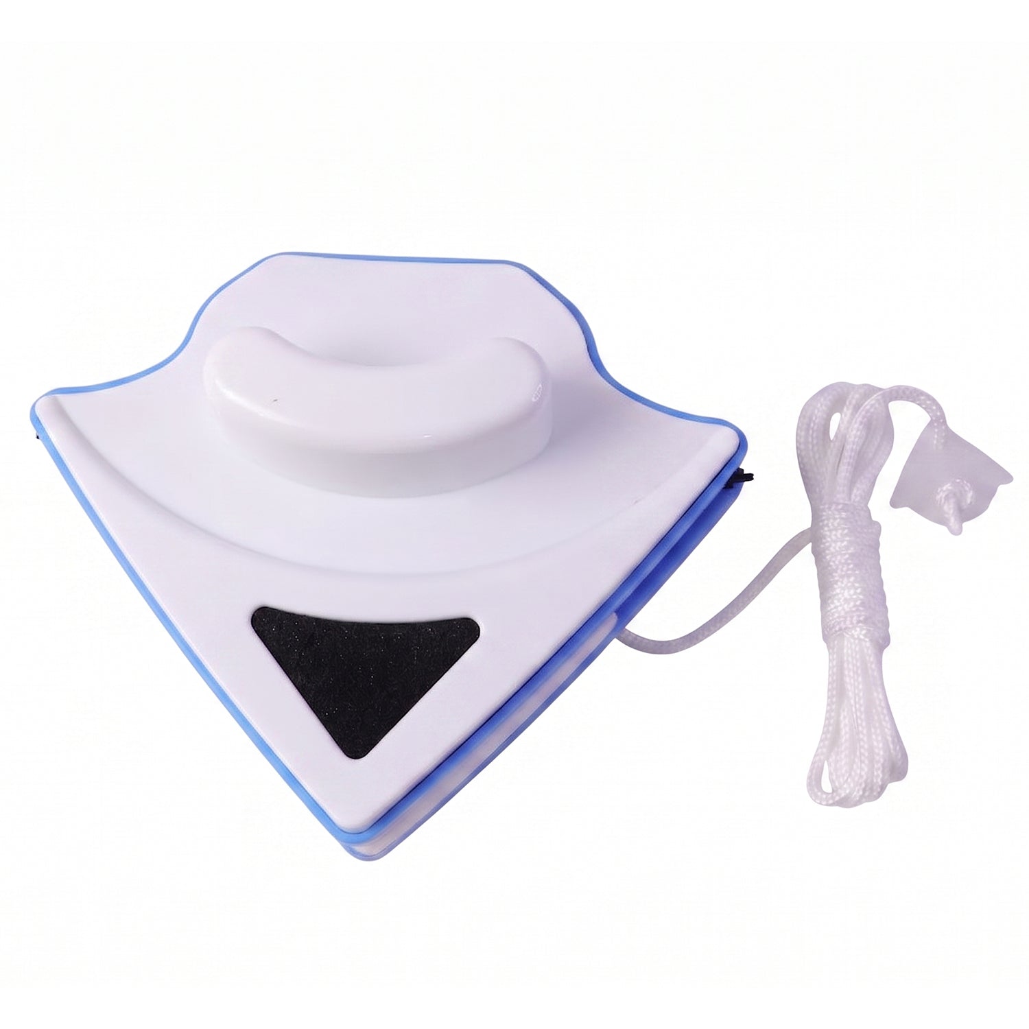 Magnetic glass cleaning brush with safety rope