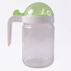 Elegant glass oil container with leak-proof lid