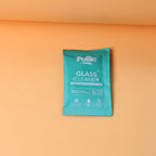 Glossy appliance surface cleaned using Pollic Kadam glass cleaner sachet
