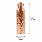 The complete copper water bottle set displayed from a different angle, showcasing its craftsmanship.