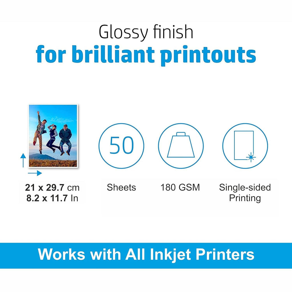 Pack of vibrant A4 photo printing glossy sheets