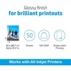 Pack of vibrant A4 photo printing glossy sheets