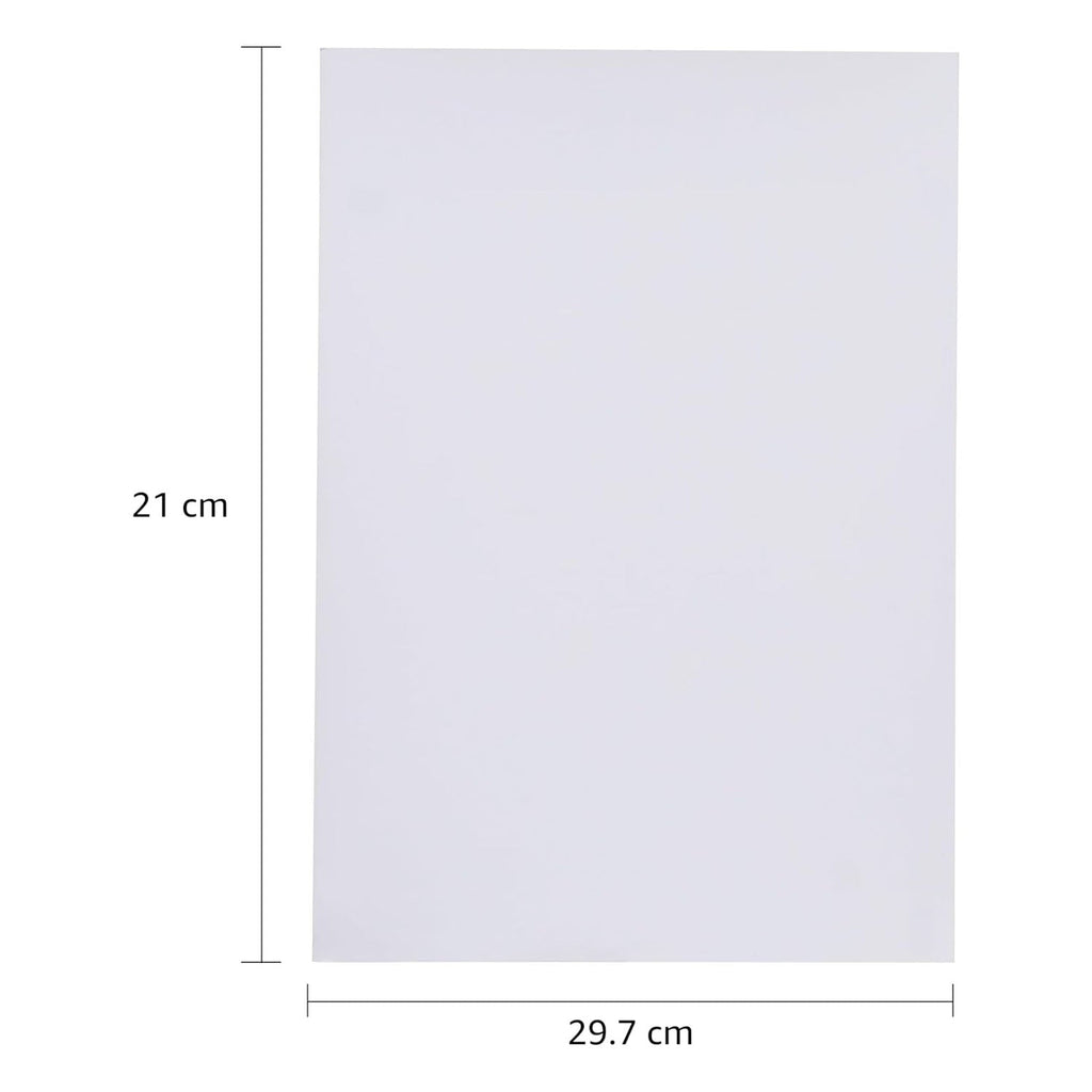 Measurement guide showing A4 size glossy photo paper dimensions