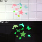 Radiant glow moon and star wall decals illuminating a child's room, fostering a calming bedtime routine.