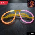LED glow frame glasses illuminating in dark setting