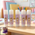 Cartoon-themed solid glue stick pack of 5 for school and craft use