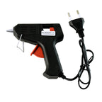 Hot melt adhesive gun featuring metal anti-drip nozzle for precision