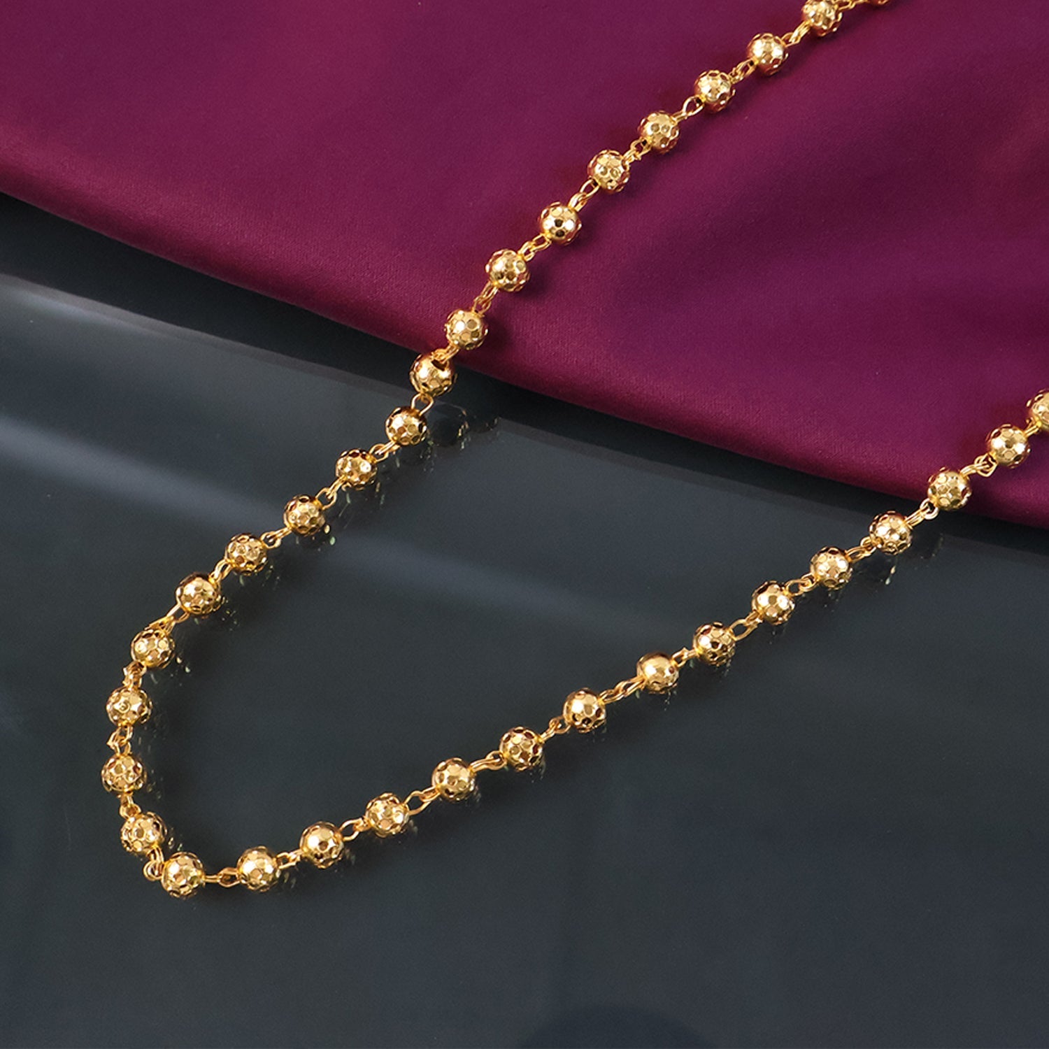 Beautiful elegant gold tone bead necklace for women neckline accent